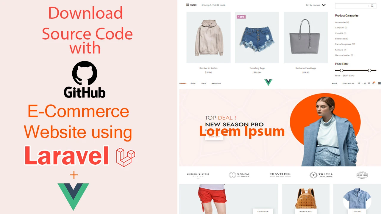 E-commerce using vue js with laravel backend in HIndi